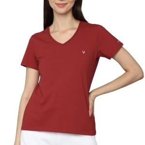 Allen Solly Women's 100% Polyester Regular Fit T-Shirt