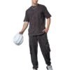 Bew Heavy Duty 1.0 Men's Self Design Oversized Fit Half Sleeve Round Neck Terry Acid Wash Co-Ordinates T-Shirt