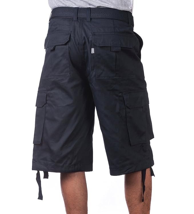 Pro Club Men's Cotton Twill Cargo Shorts with Belt - Regular and Big & Tall Sizes - Image 2