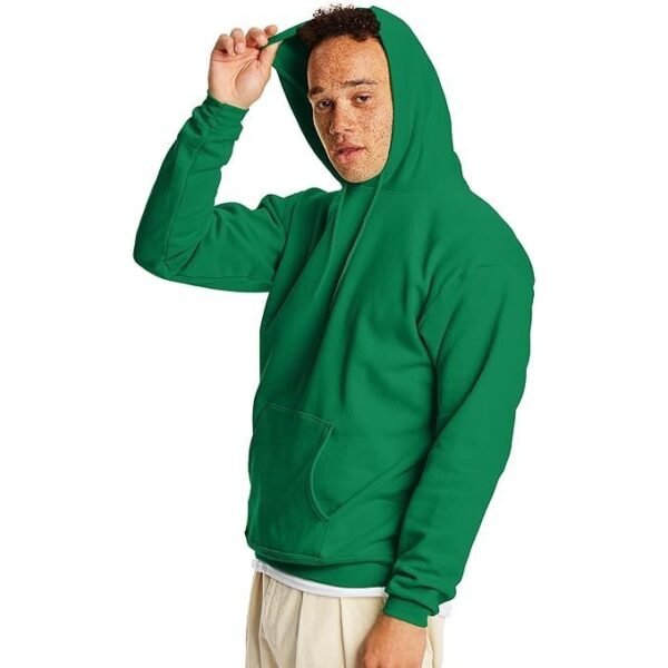 Hanes Men's Pullover EcoSmart Fleece Hooded Sweatshirt, Kelly Green, 2XL - Image 4