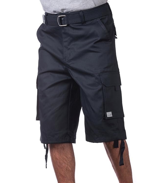 Pro Club Men's Cotton Twill Cargo Shorts with Belt - Regular and Big & Tall Sizes - Image 4
