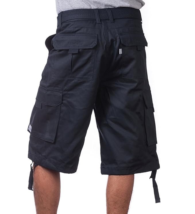 Pro Club Men's Cotton Twill Cargo Shorts with Belt - Regular and Big & Tall Sizes - Image 3