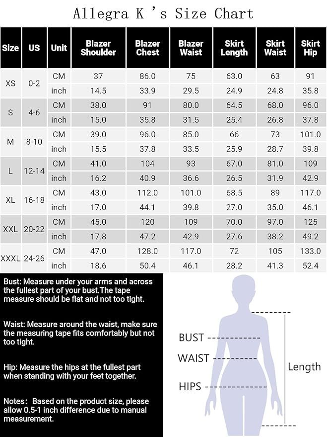 K Women's 2 Piece Suit Skirt Set Business Casual Long Sleeve Blazer and Pencil Skirt - Image 2