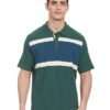 MS Mens Striped Cotton Polo Neck Regular Fit T-Shirt