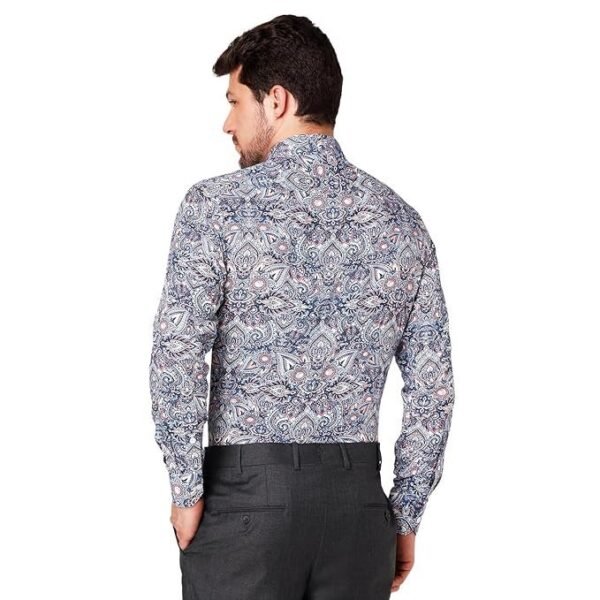 Men's Printed Cotton Shirt | Full Sleeve | Tailored Fit Summer Casual Formal Wear | Soft Breathable Fabric - Image 6