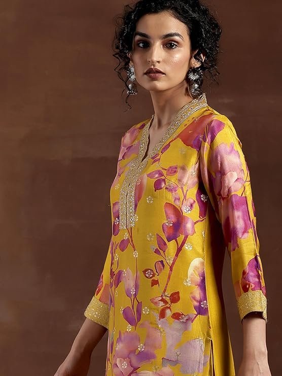 Women's Silk Blend Kurta Set - Image 4