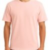 Men's Cotton Regular Fit Solid T-Shirt, Crew Neck, Short Sleeves, Pink, Pack of 2