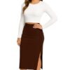 Women's Elastic Waist Pencil Bodycon Midi Skirt - Women's Imported Stretchable Skirt Elastic Waist Stretch Bodycon with Calf Length