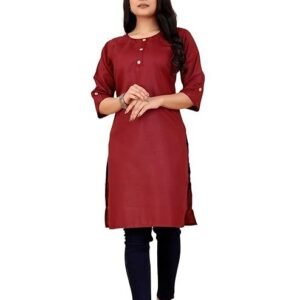 weltpocket Women's & Girls' Cotton Blend Kurti with 3/4th Sleeves