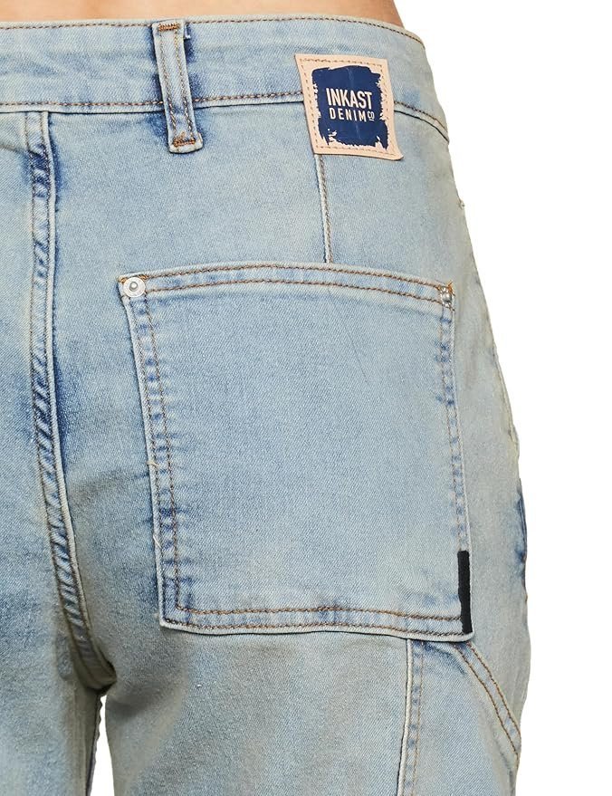 INKAST Regular Women's High Waist Full Length Cargo Loose Fit Jeans - Image 3